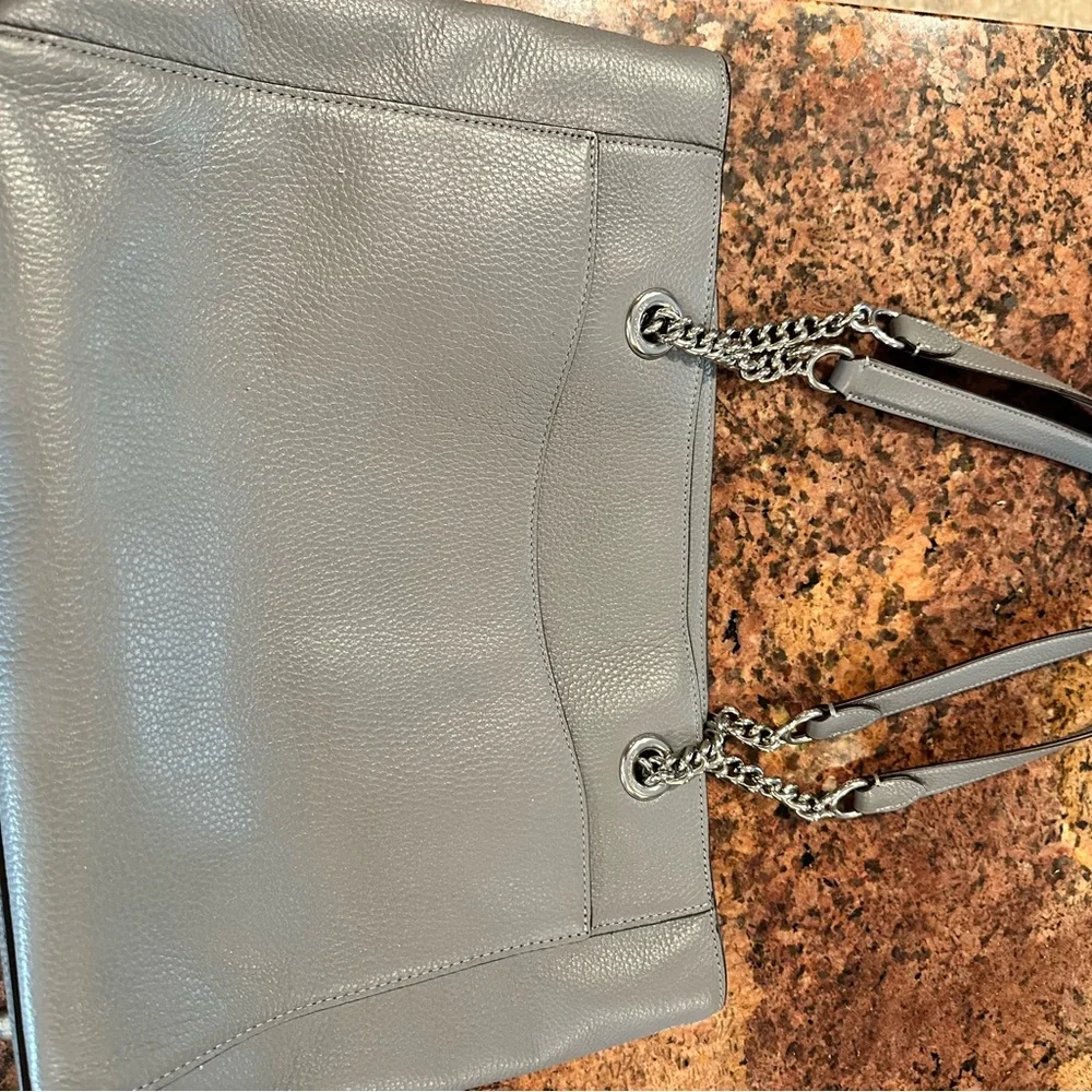Coach Gray Leather Tote Bag - Picture 3 of 6